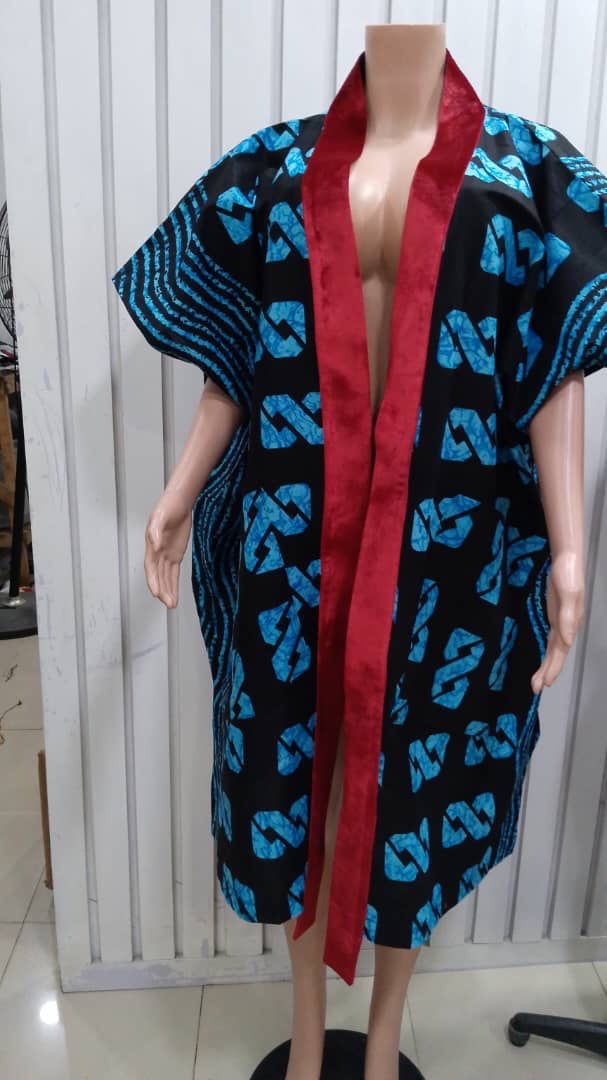 Kimono agbada with velvet